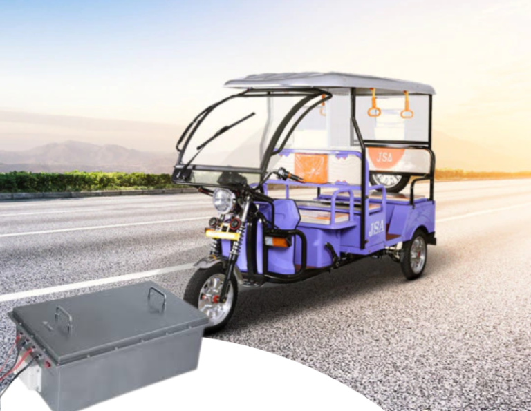 E rickshaw with lithium ion battery pack